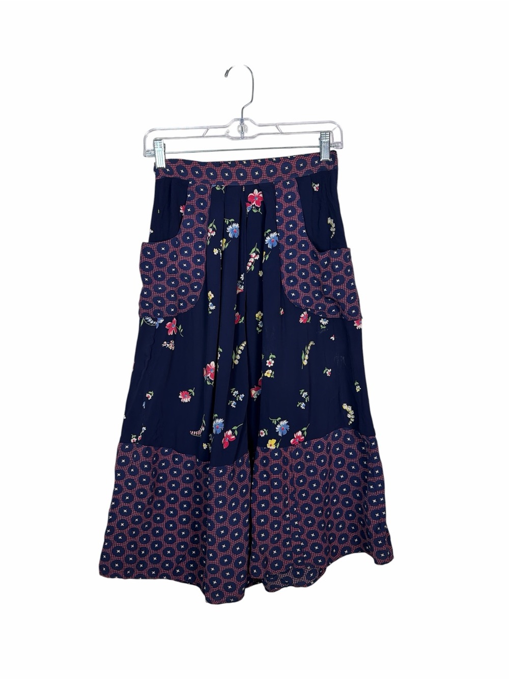 Vintage Propinquity Bette Wanderman Floral Patchwork Boho Midi Skirt